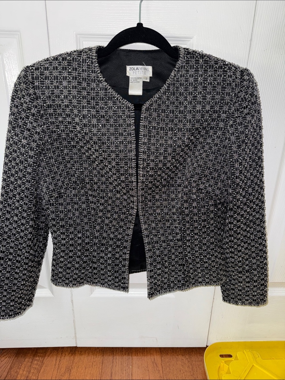 Zolaevening Black & White Collarless Blazer vintage